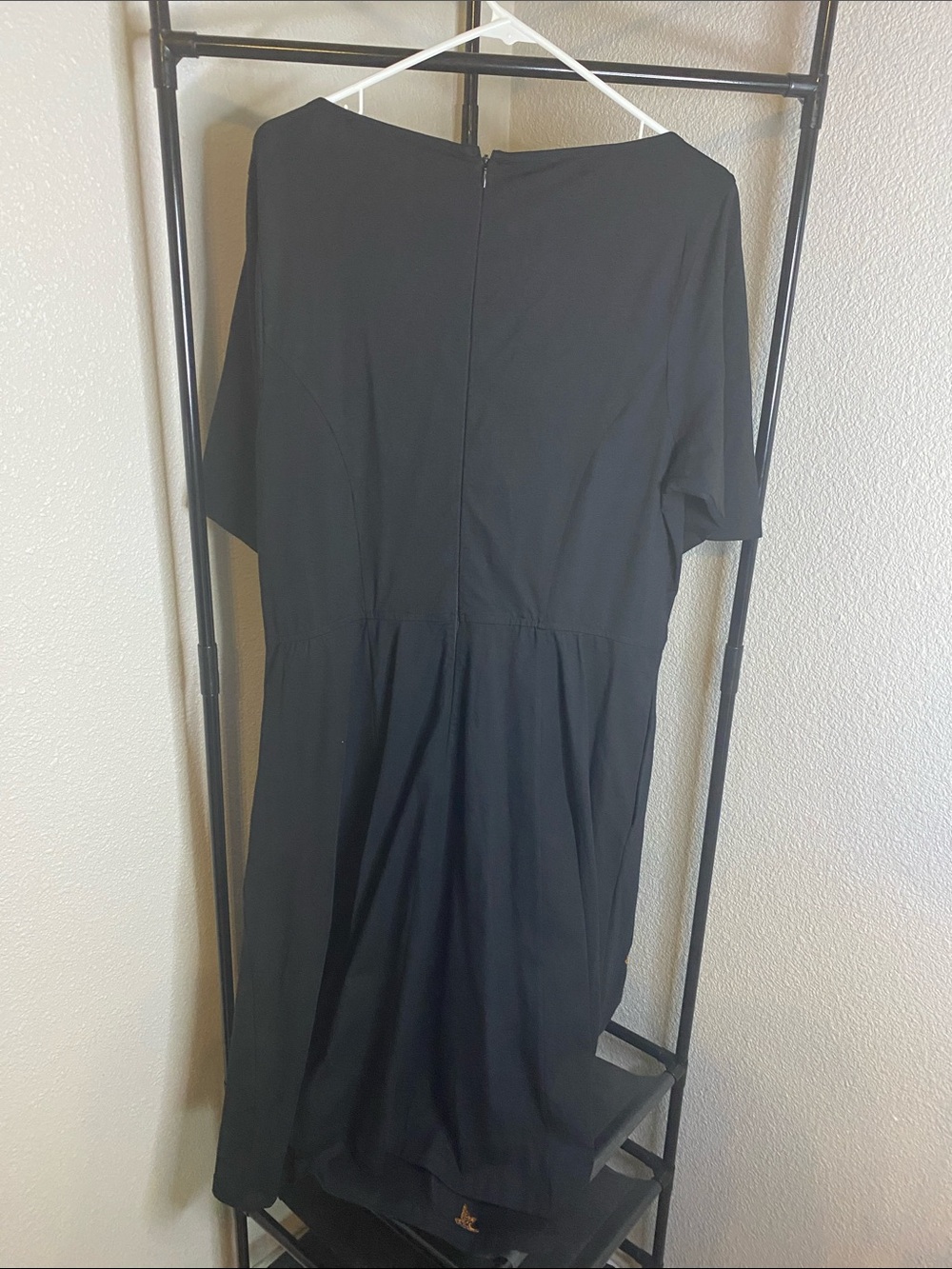 Black Midi Dress with Autumn Leaf Embroidery - Picture 5 of 6
